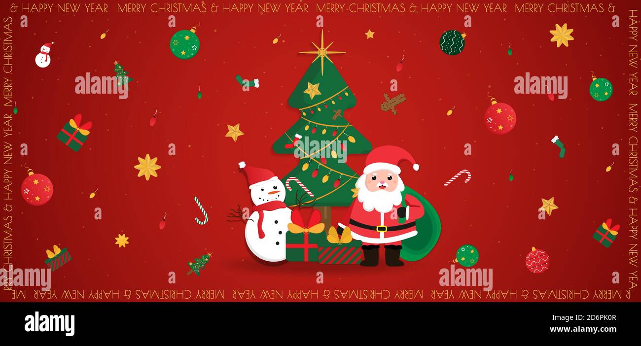 Christmas red background concept full banner design. vector ...