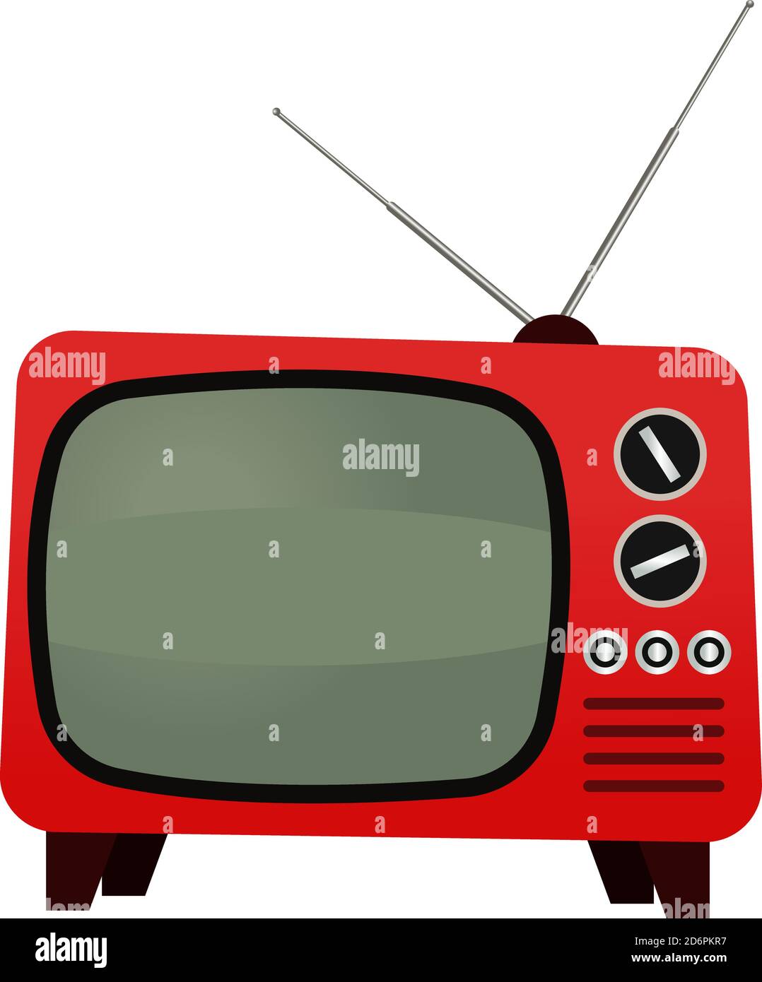 Old tv ,illustration, vector on white background Stock Vector Image ...