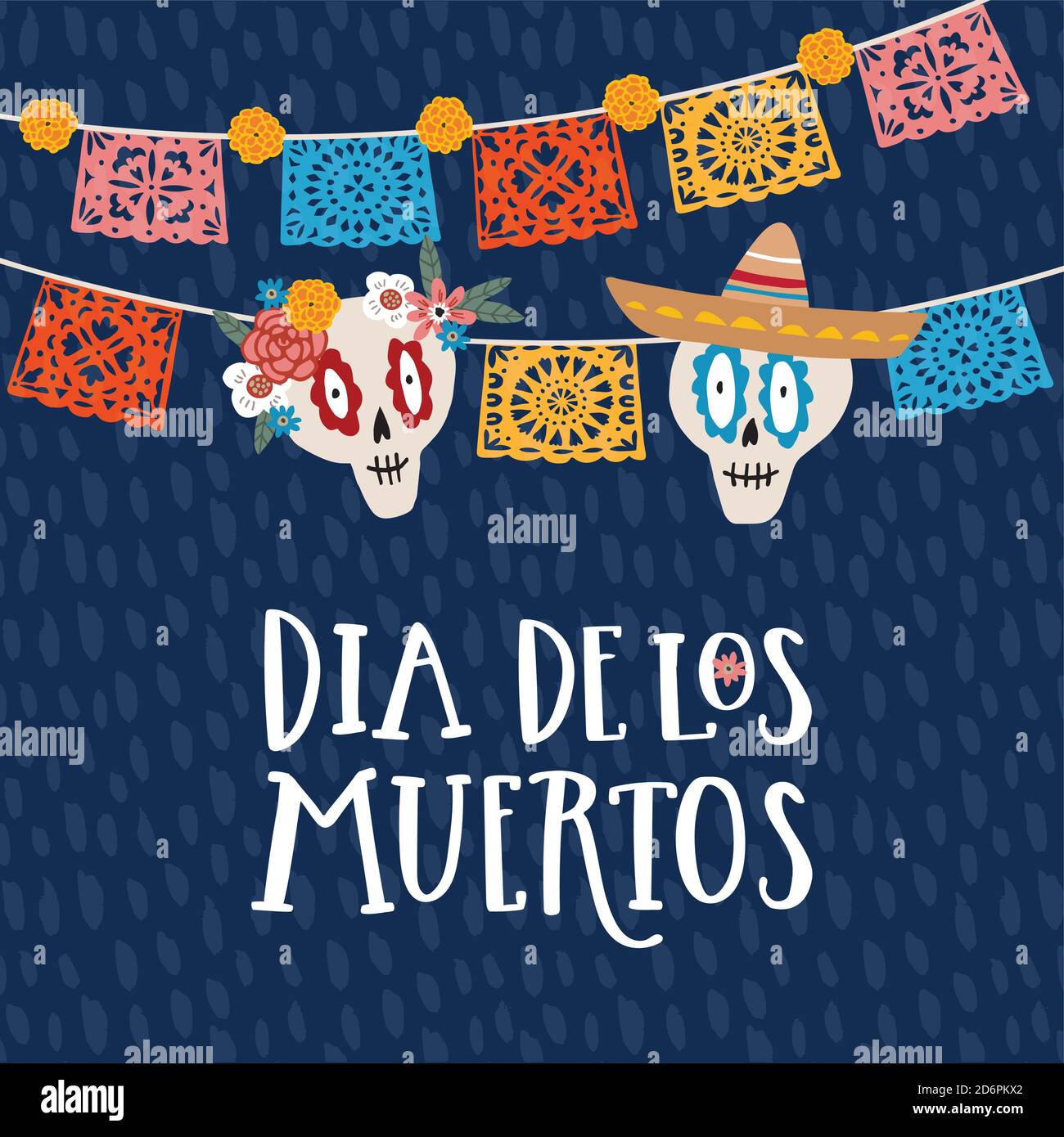 Mexican holiday Dia de los Muertos, Day of Dead greeting card ...