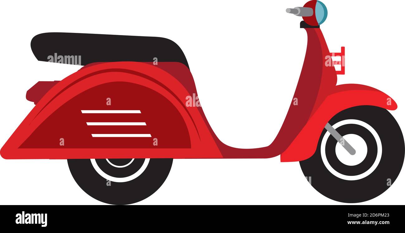 Red scooter ,illustration, vector on white background Stock Vector ...
