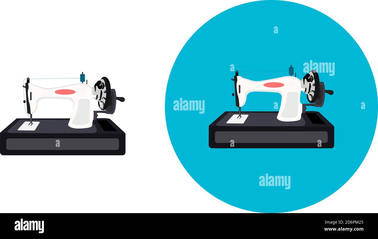 Sewing machine ,illustration, vector on white background. Stock Vector