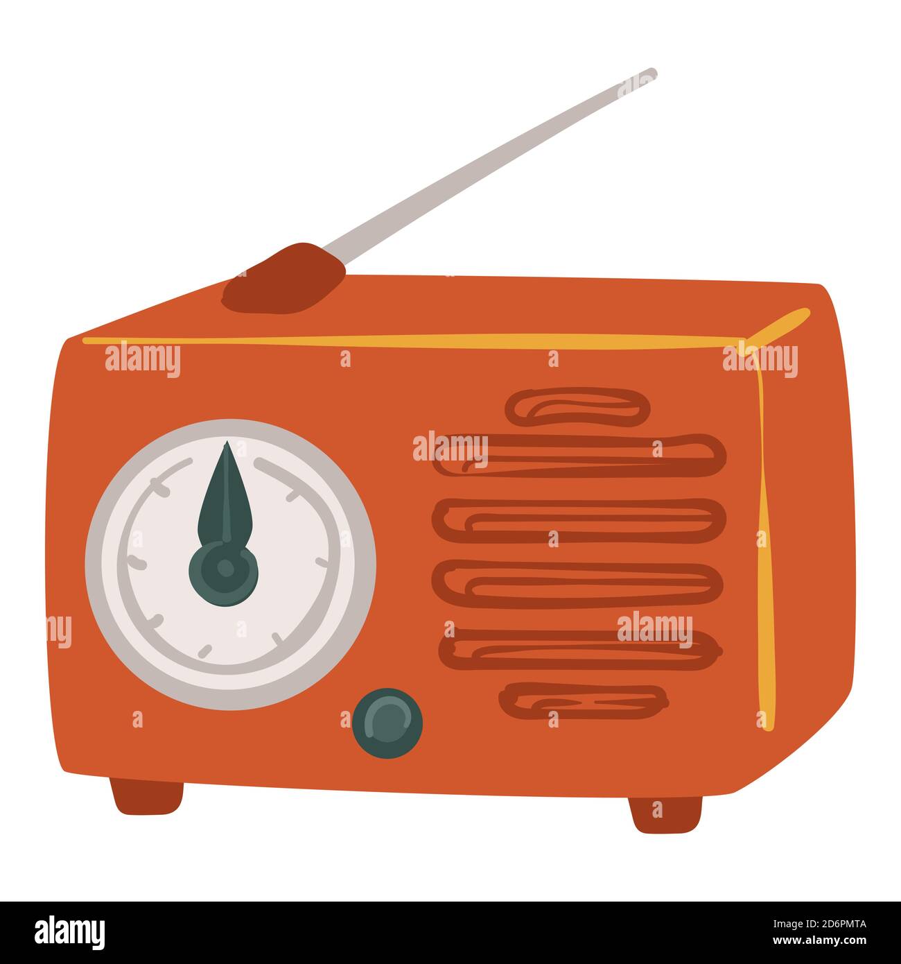 Vintage radio with antenna, screen with frequency Stock Vector Image