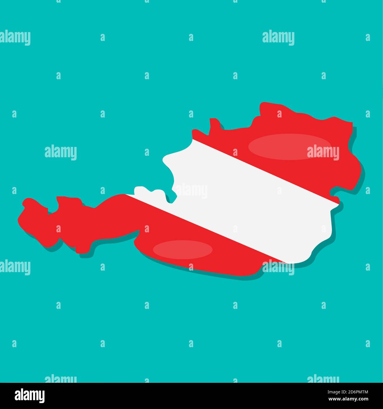 austria map with austria national flag inside vector illustration Stock Vector