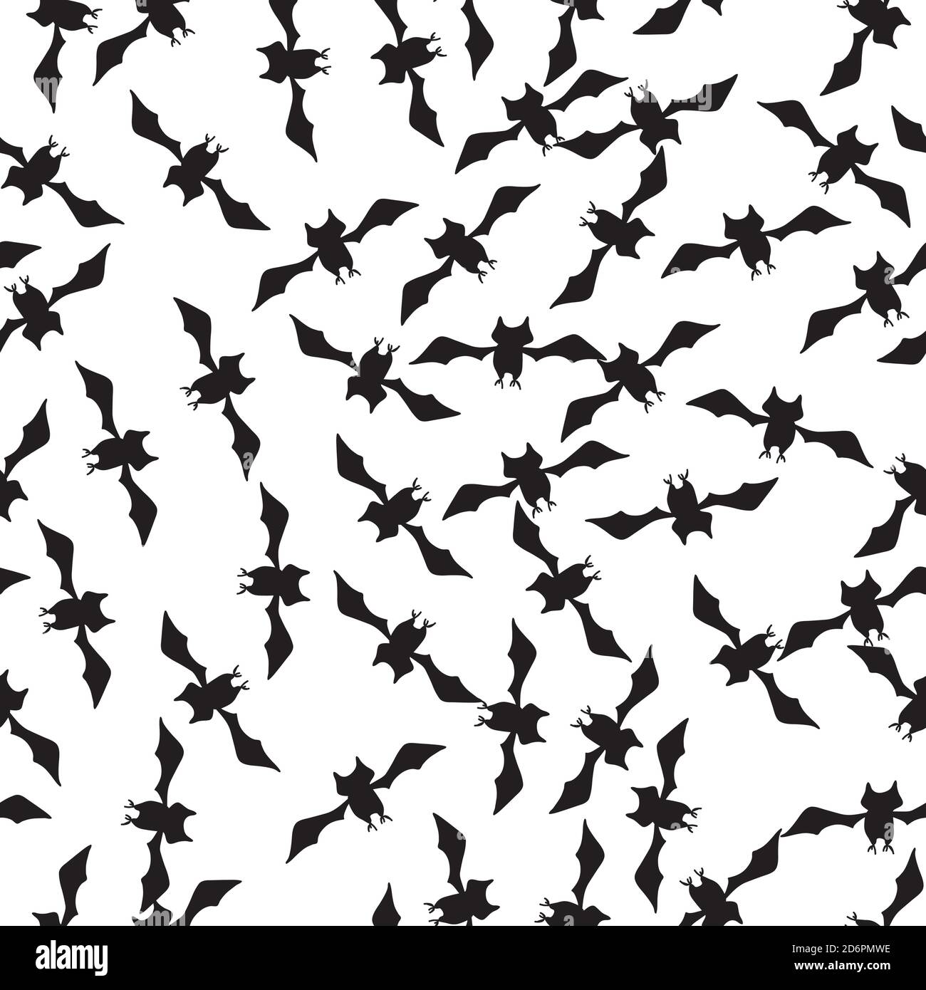 Batty swarm of bats in flight seamless vector repeat black bats on a ...