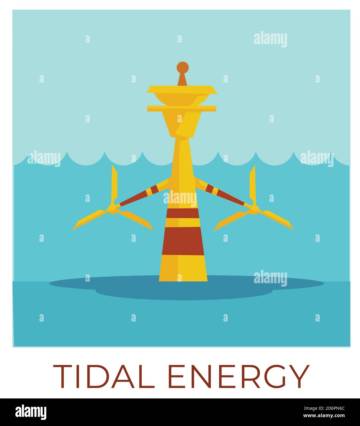 Tidal energy, power plant accumulating natural resources vector Stock Vector