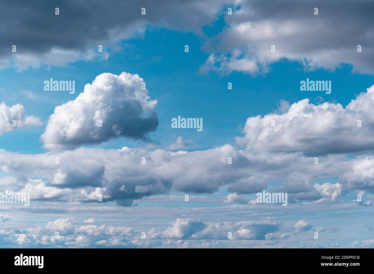 blue sky with cumulonimbus clouds Stock Photo