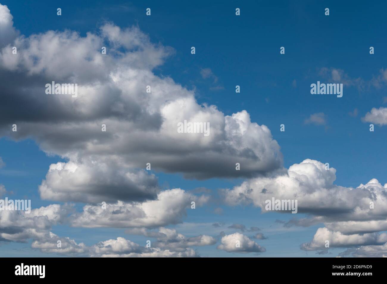 blue sky with cumulonimbus clouds Stock Photo