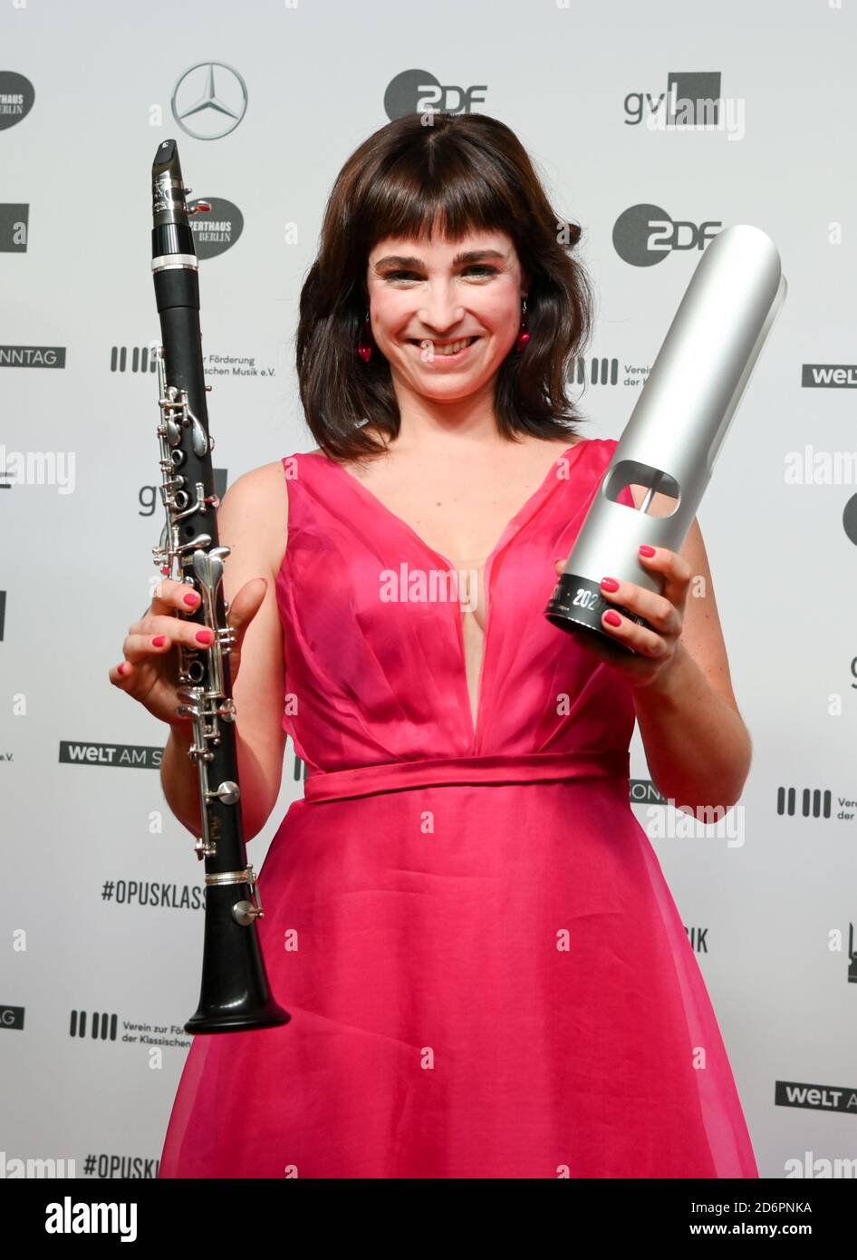 Berlin, Germany. 18th Oct, 2020. Annelien Van Wauwe, Belgian clarinettist,  at the presentation of the Opus Klassik 2020 music prize at the Konzerthaus  am Gendarmenmarkt. She received the prize in the category