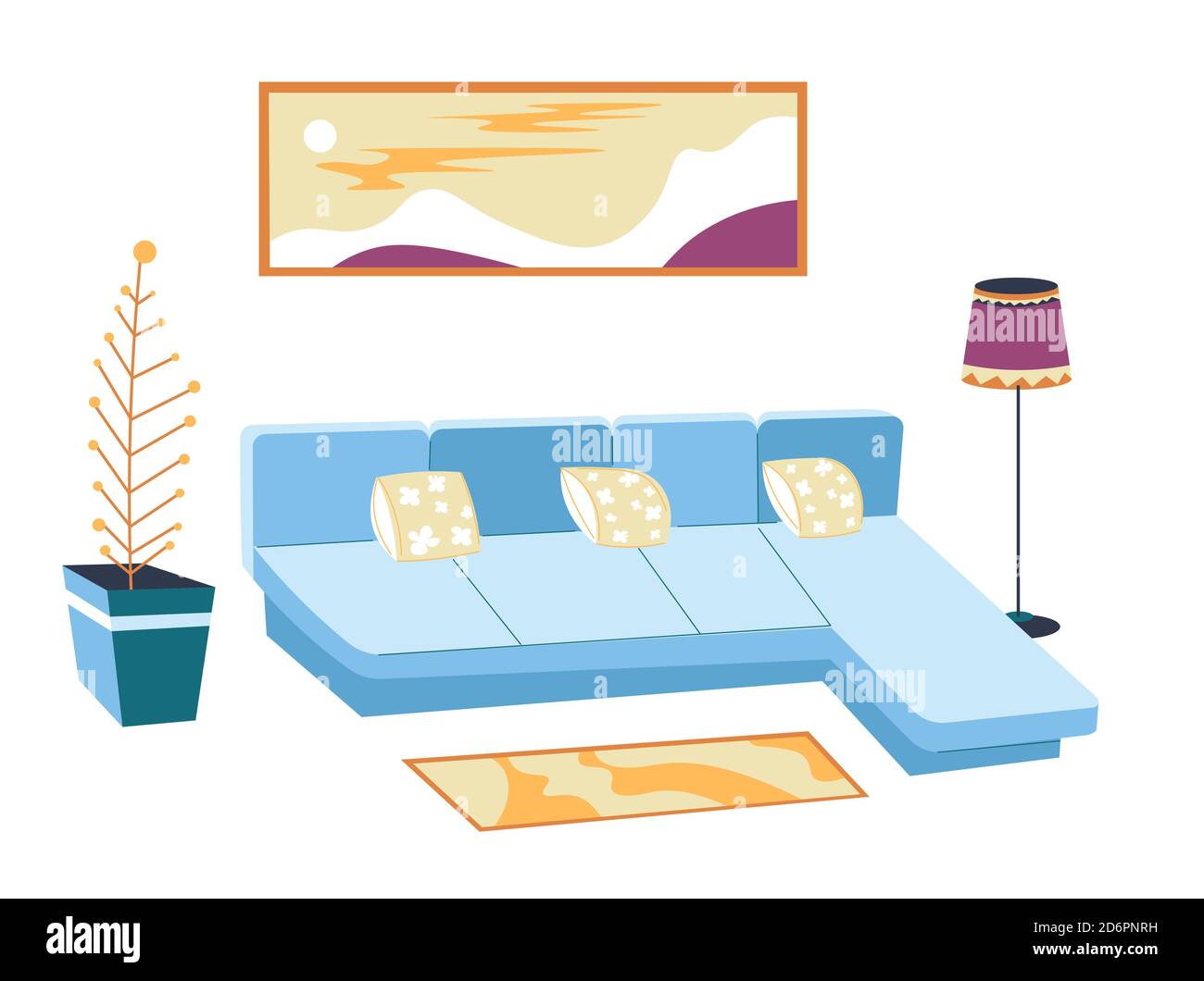 Scandi living room with art Stock Vector Images - Alamy