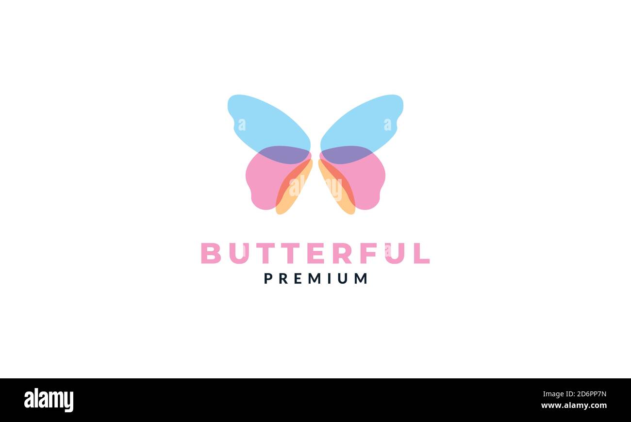 animal insect butterfly abstract beautiful logo vector icon ...