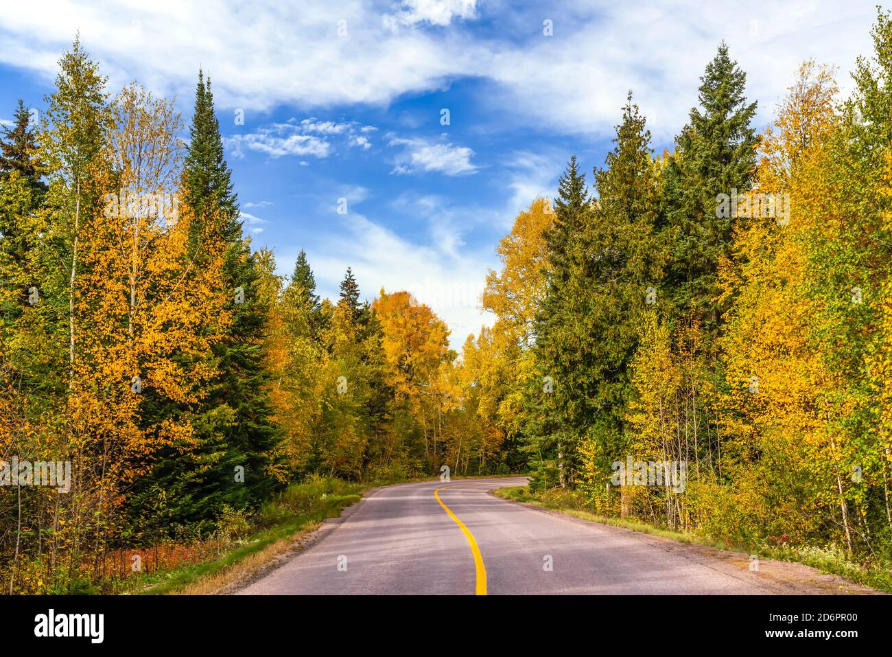 Fall foliage color at the Sleeping Giant Provincial Park, Thunder Bay, Ontario, Canada. Stock Photo