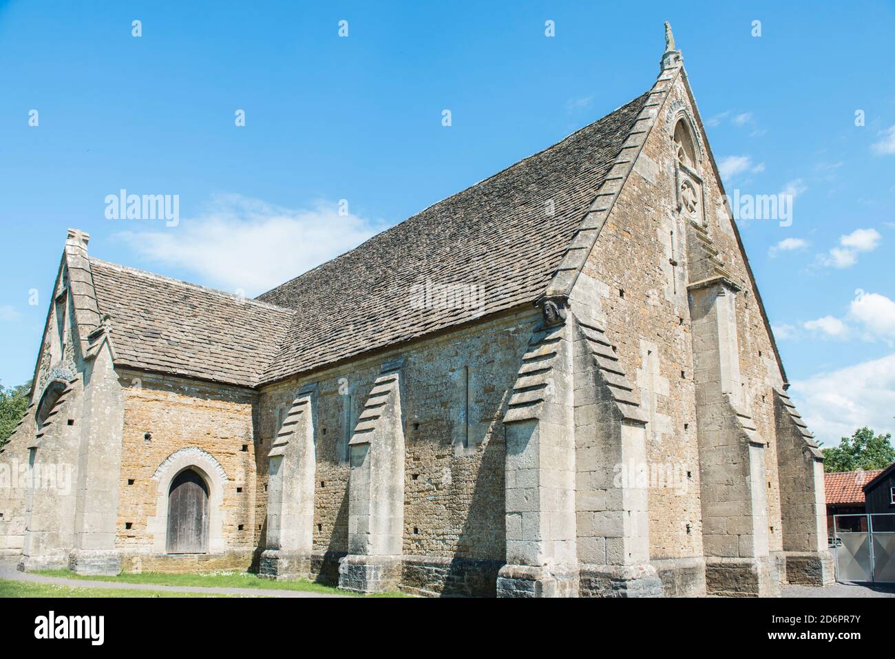 Old Tithe Stone Barn, Glastonbury, England. Somerset Rural Life Museum. Also known as the Abby Barn. Medieval Architecture. 14th century. Stock Photo
