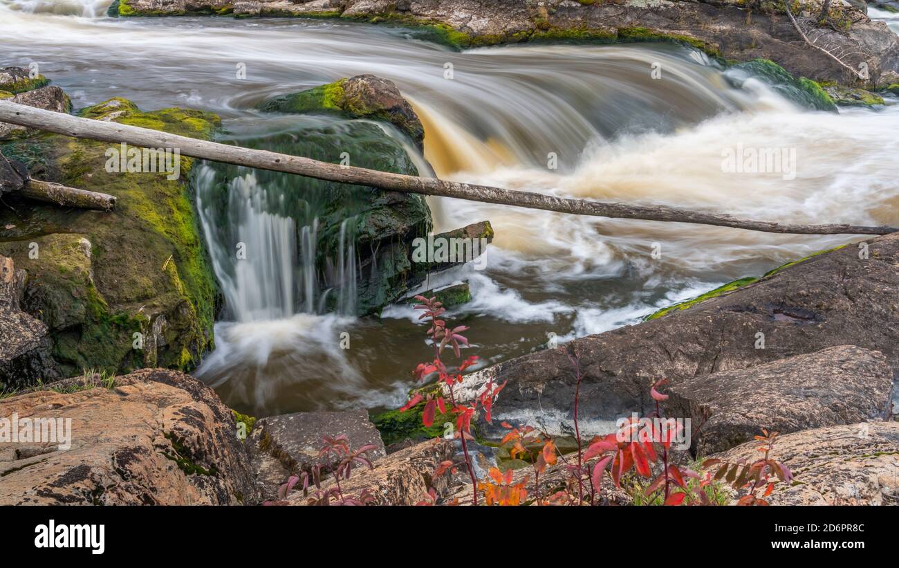 The Wabigoon River Falls near Vermillion Bay, Ontario, Canada Stock