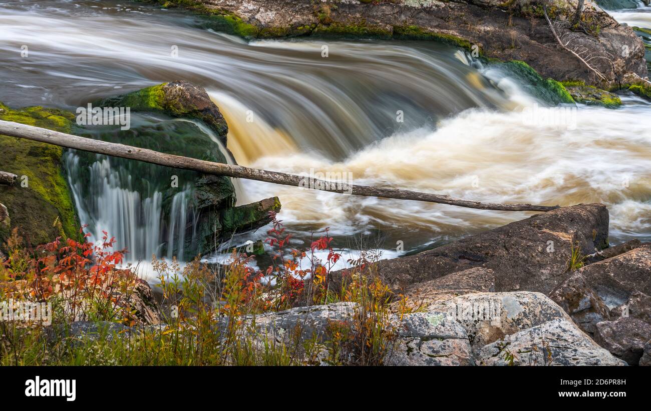 The Wabigoon River Falls near Vermillion Bay, Ontario, Canada Stock