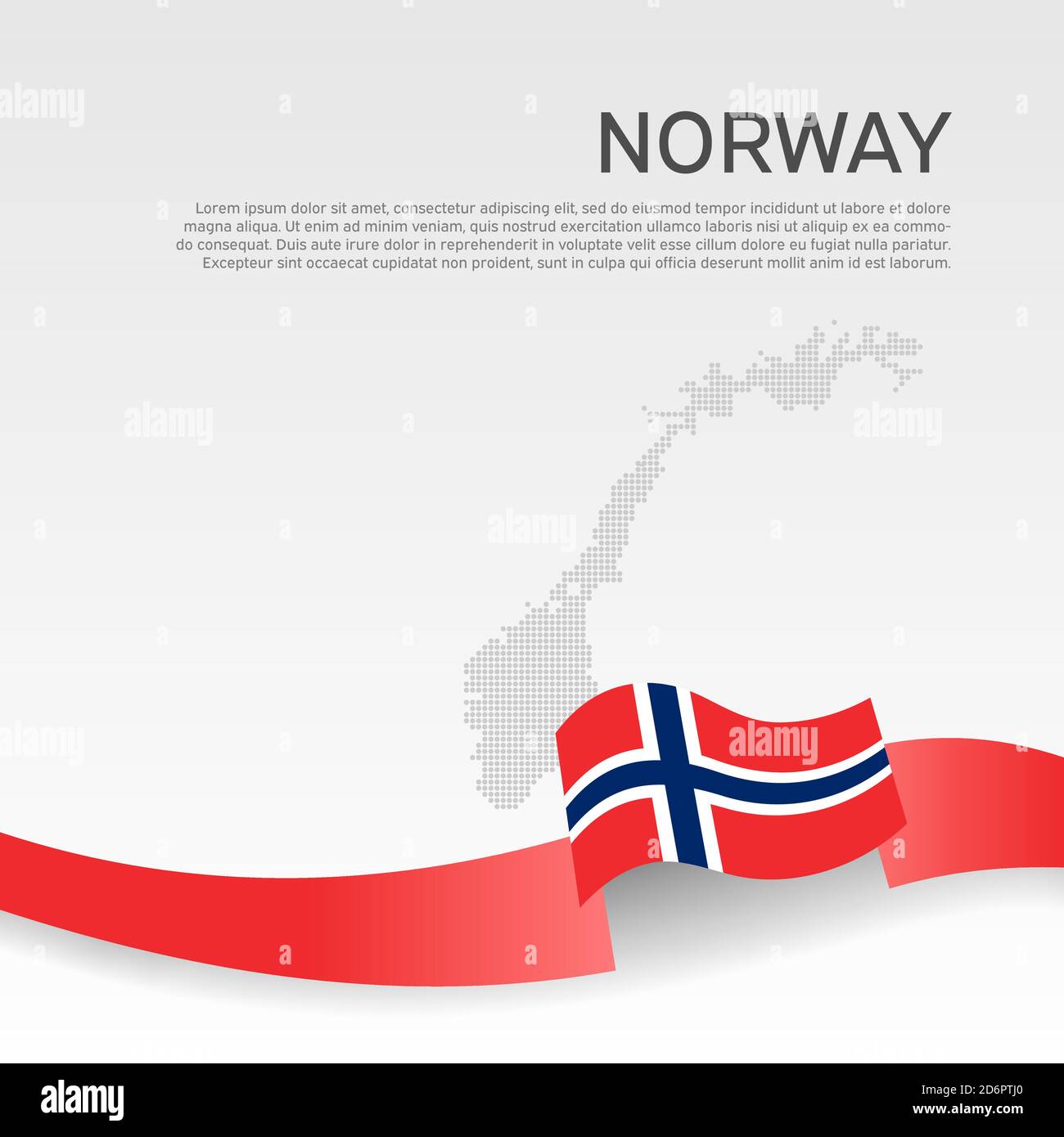 Norway wavy flag and mosaic map on white background. Flag of norway ...
