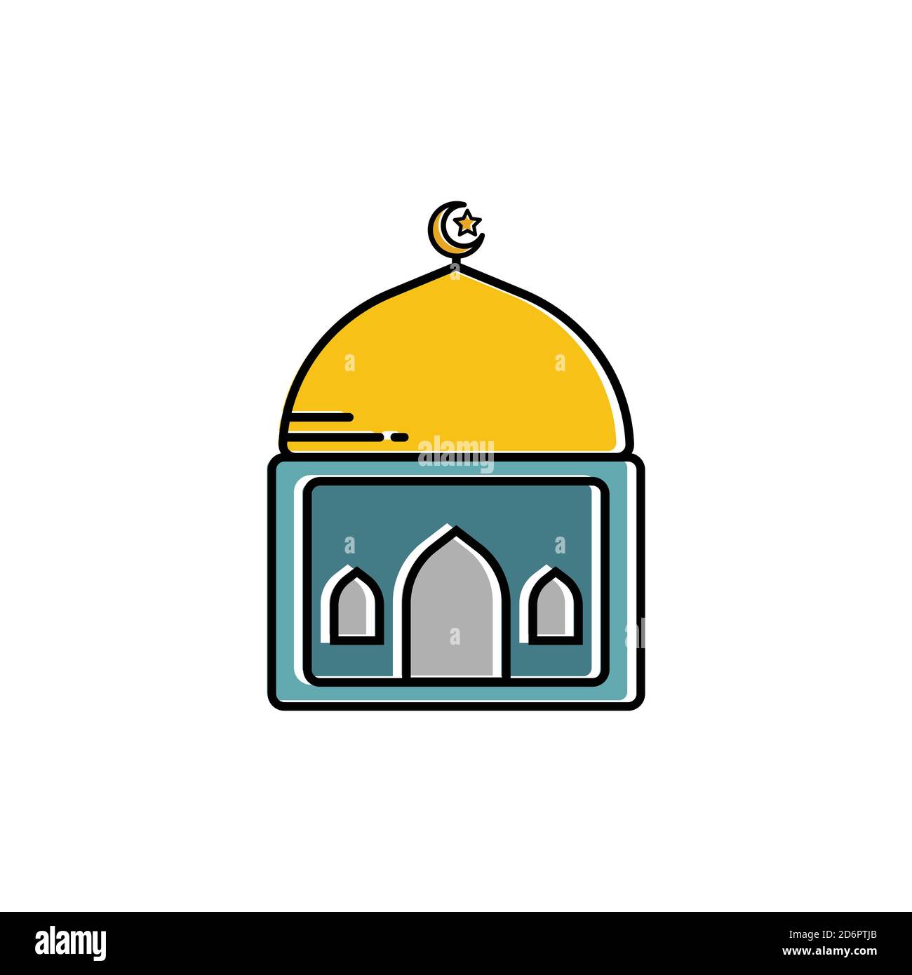 Mosque flat symbol. Design template vector Stock Vector