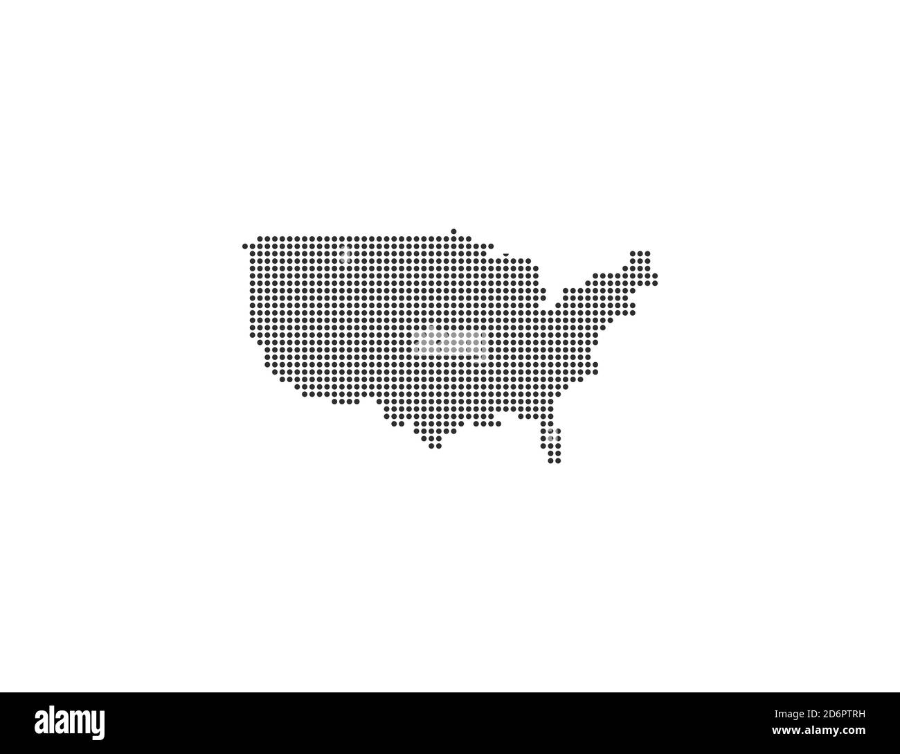 USA, country, dotted map on white background. Vector illustration. Stock Vector