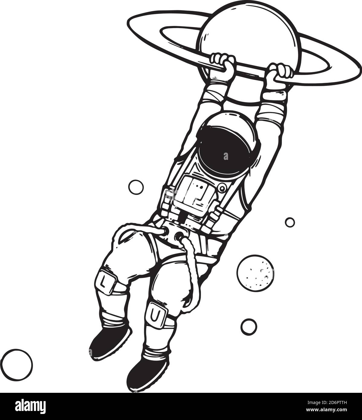 Astronaut in open space Stock Vector