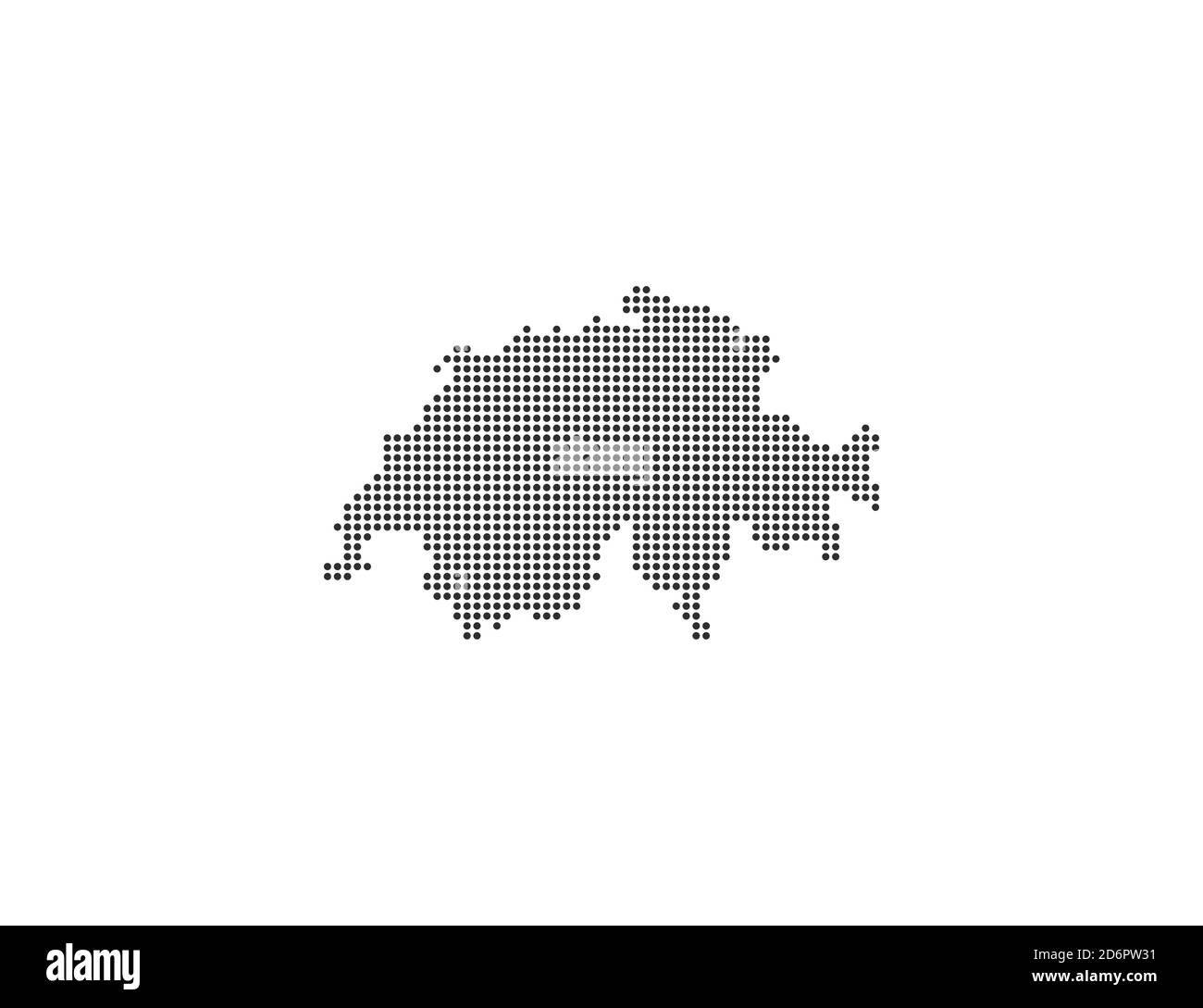 Switzerland, country, dotted map on white background. Vector illustration. Stock Vector