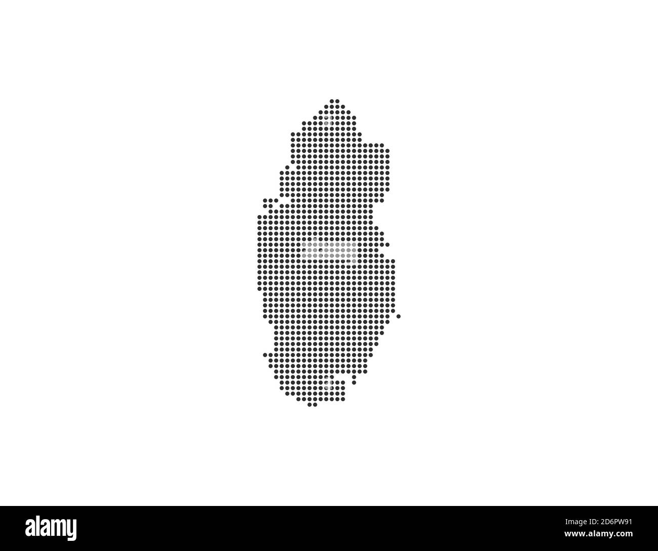 Qatar, country, dotted map on white background. Vector illustration. Stock Vector