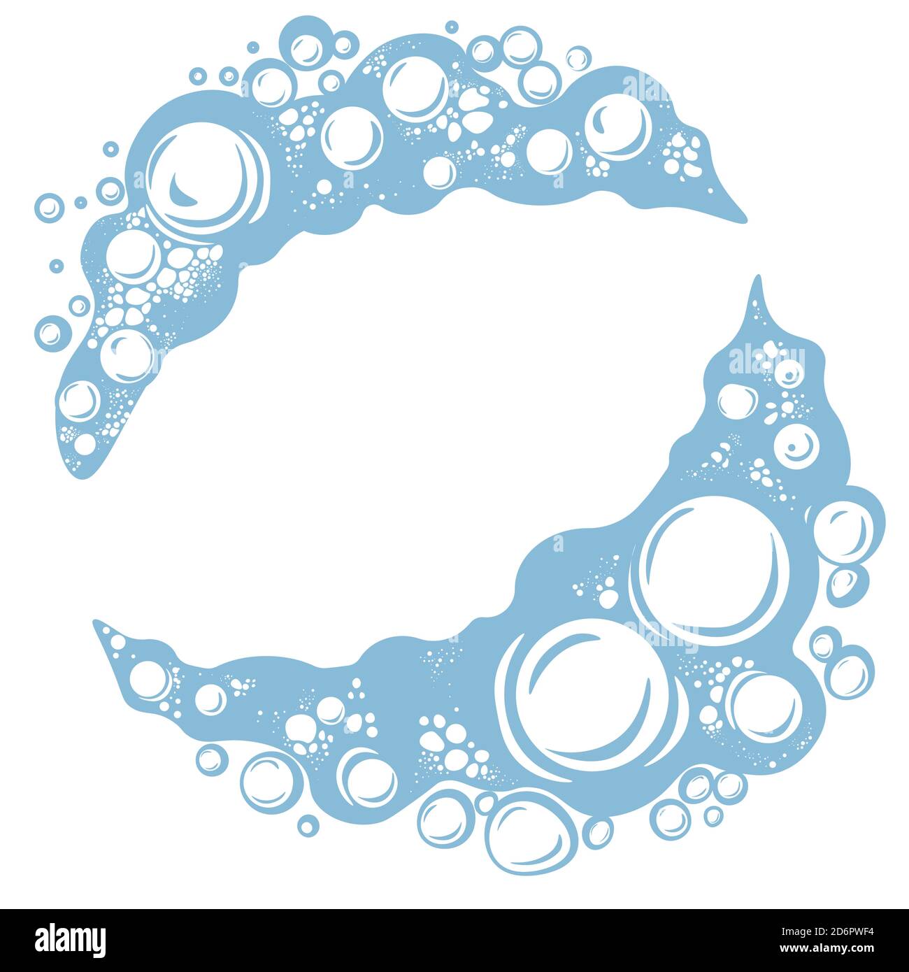 Soapy and bubbly water with copy space for text Stock Vector