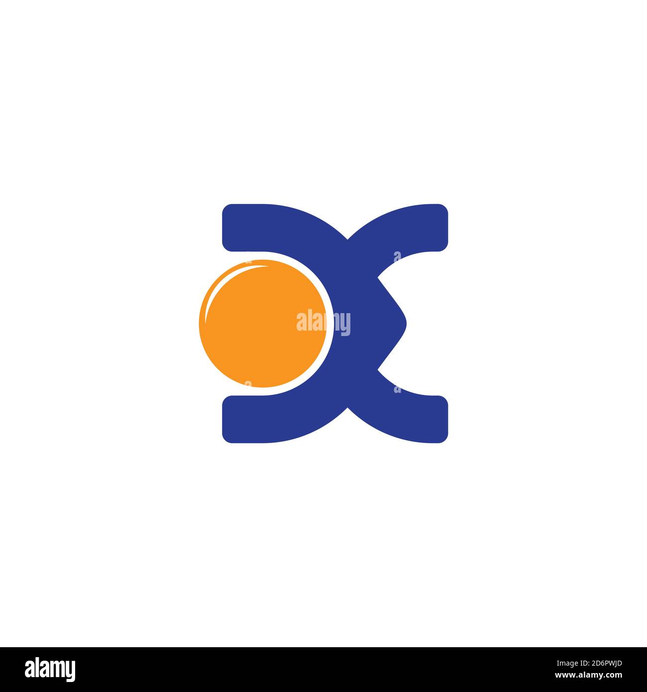 letter oc simple geometric circle logo vector Stock Vector