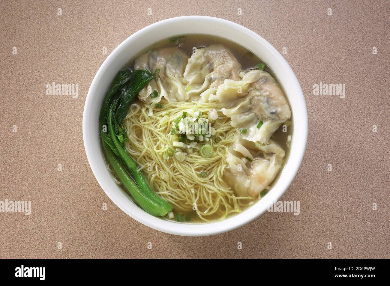 Asian style noodles with wonton stuffed meat dumpling Stock Photo Alamy