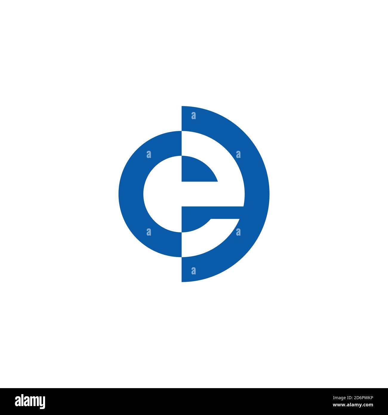 letter ce abstract geometric negative space logo vector Stock Vector