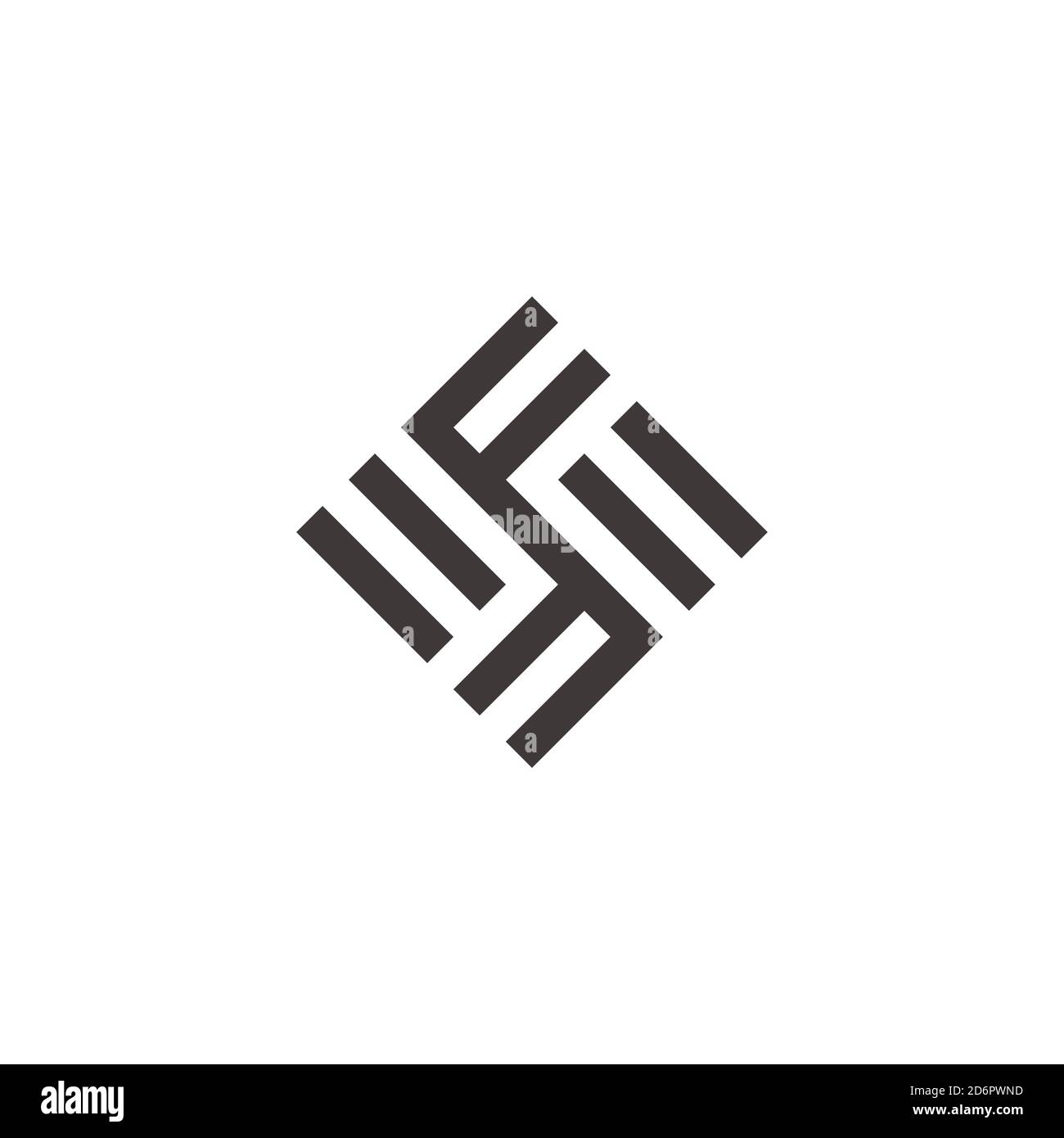 abstract letter ff circle geometric line square logo vector Stock Vector