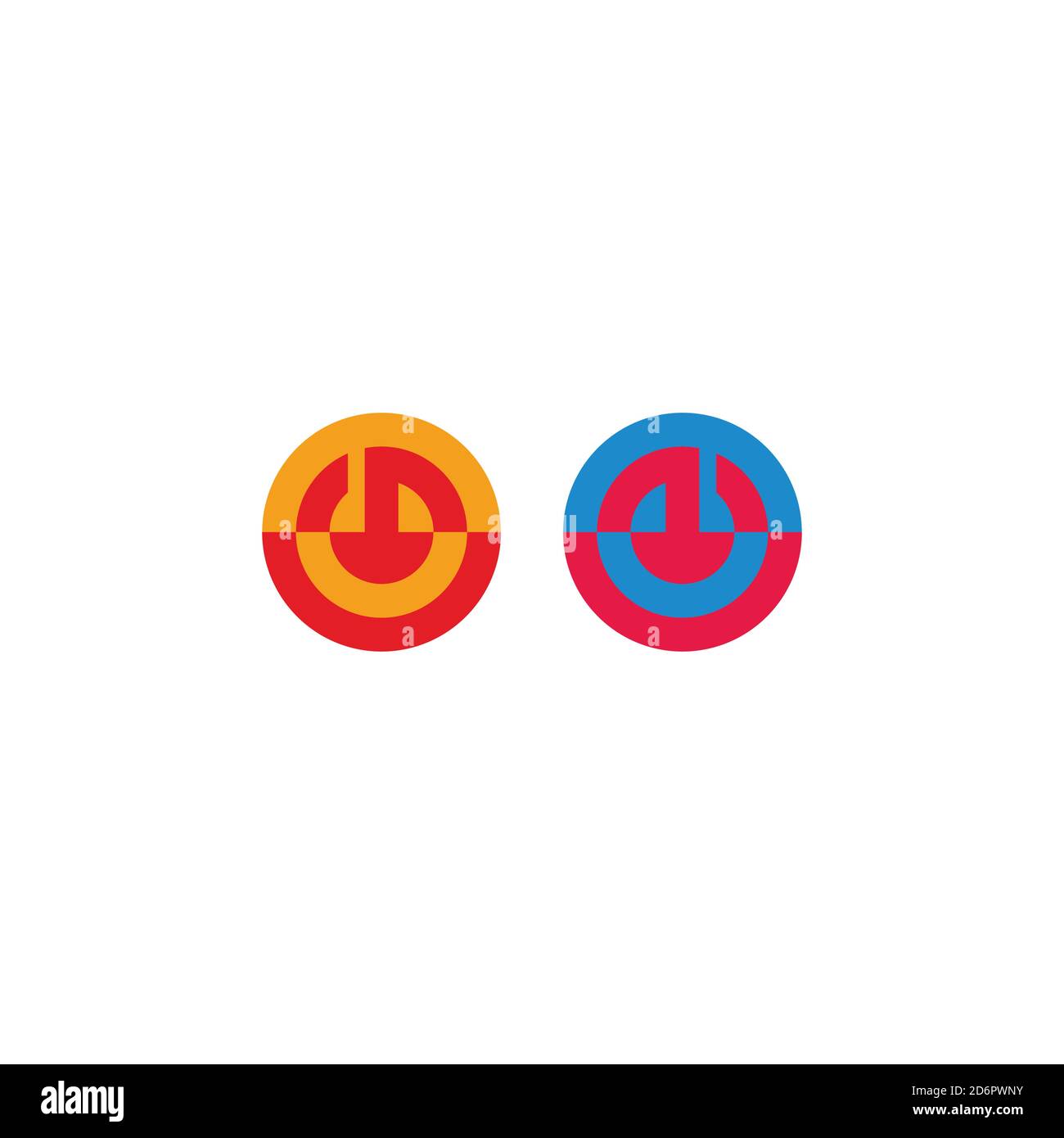 abstract mosaic power button geometric logo vector Stock Vector