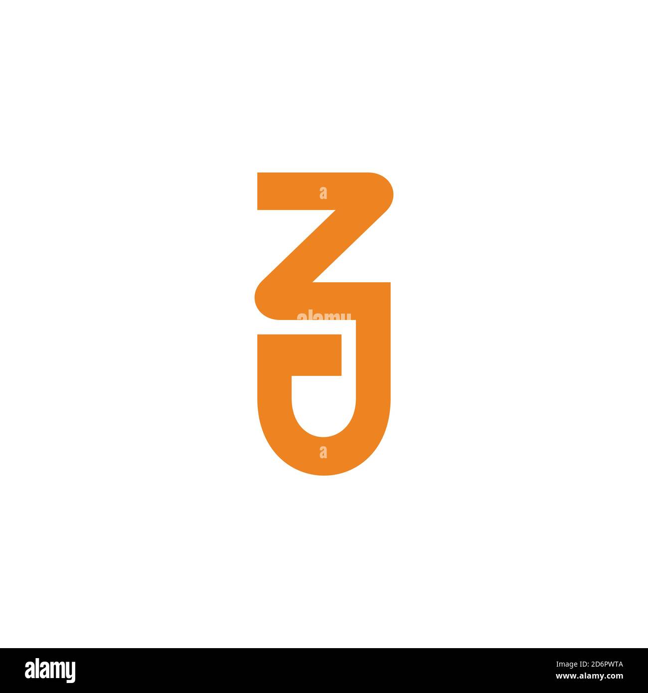 letter zj simple linked geometric line emblem logo vector Stock Vector