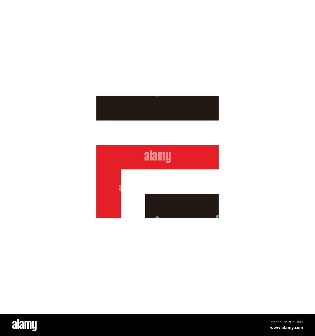 simple abstract letter fe square line logo vector Stock Vector