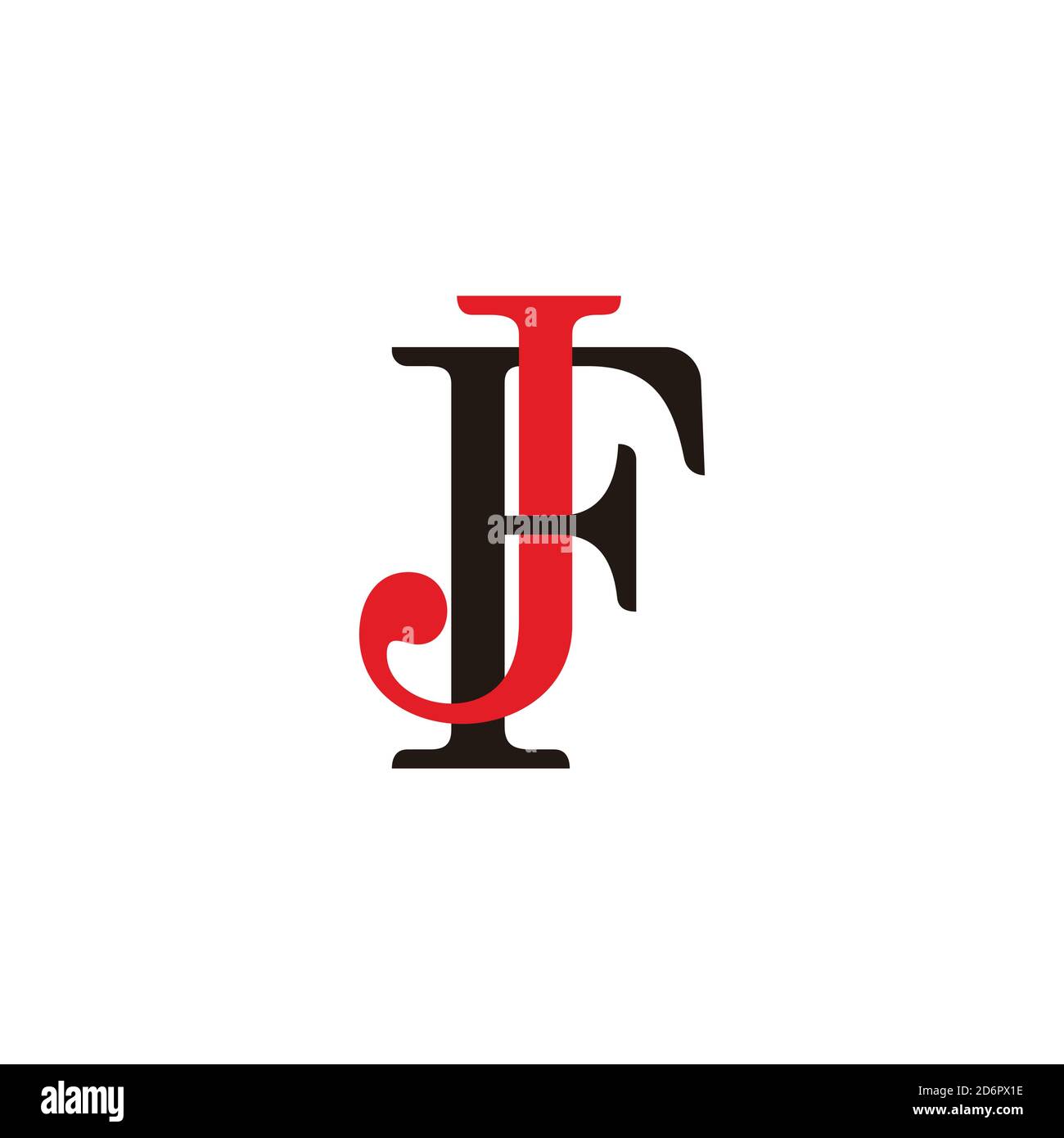 letter jf linked colorful simple logo vector Stock Vector