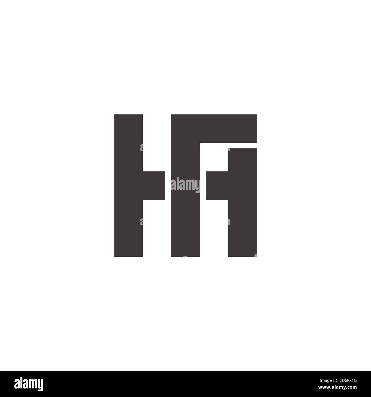 simple letter hr square geometric overlap logo vector Stock Vector