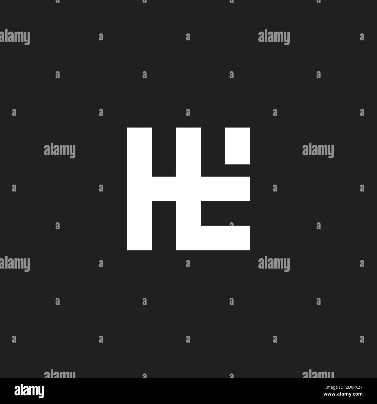 abstract letter ht simple geometric square logo vector Stock Vector