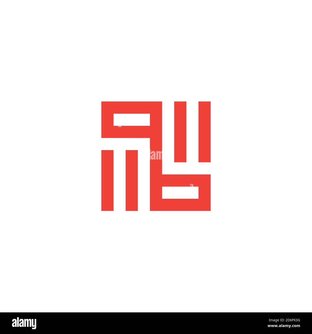 letter qb simple geometric line art square logo vector Stock Vector ...