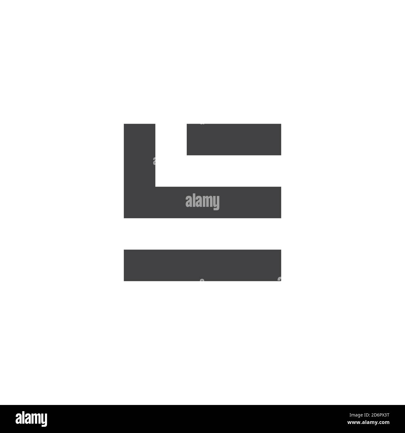 simple abstract letter el square line logo vector Stock Vector