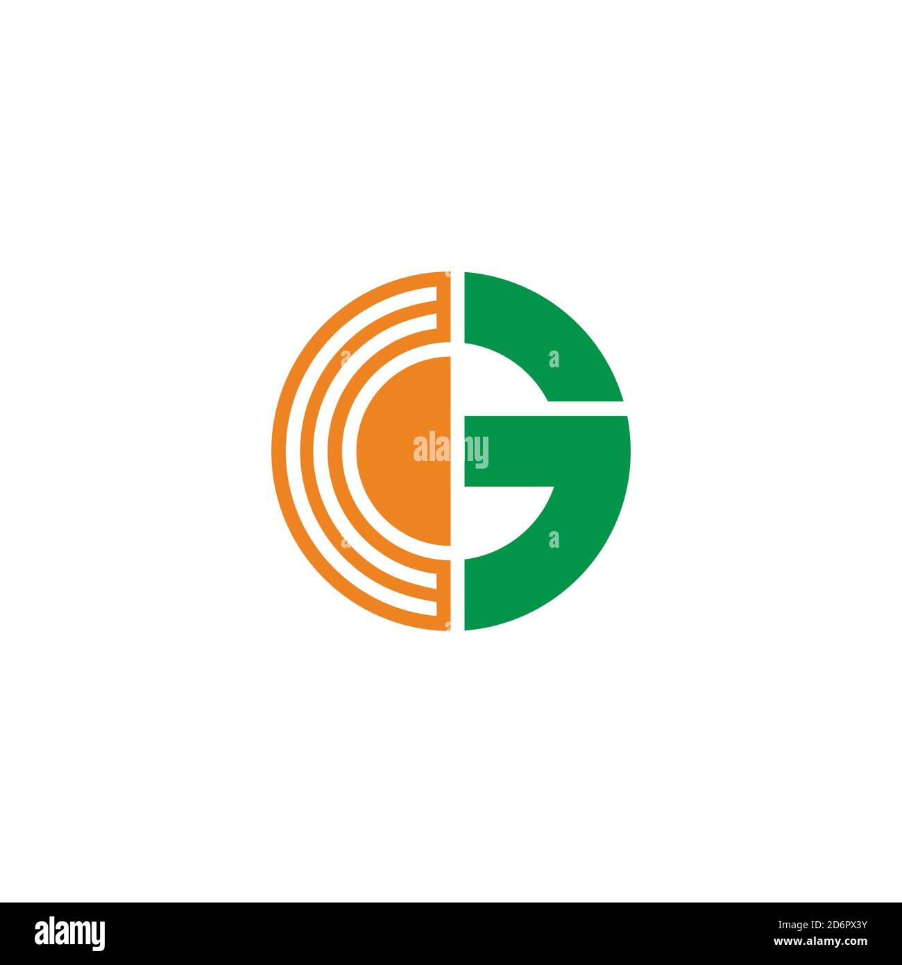abstract letter cg simple stripes geometric circle logo vector Stock ...