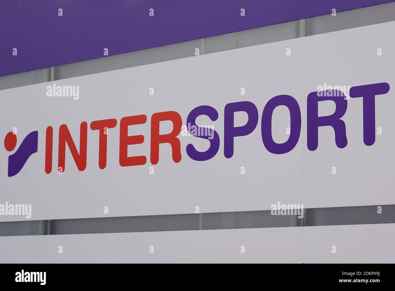 Bordeaux , Aquitaine / France - 10 10 2020 : Intersport logo and text sign front of shop sporty retail french chain of Sports Supplies store Stock Photo