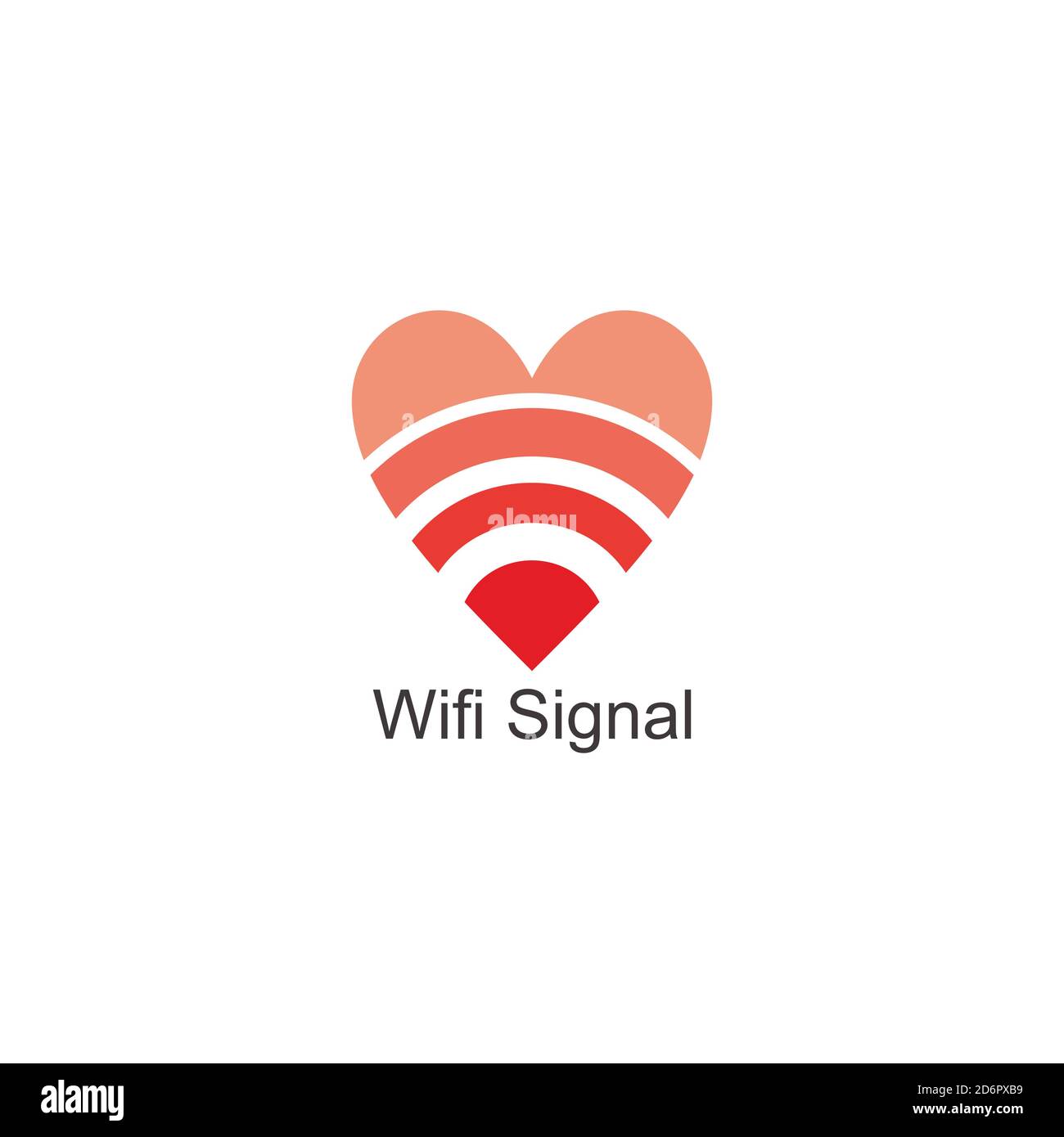 internet signal gradient love shape symbol geometric logo vector Stock Vector