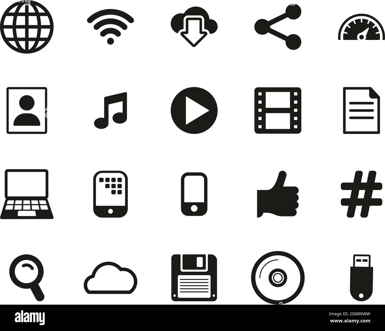 Download Icons Black & White Set Big Stock Vector Image & Art - Alamy
