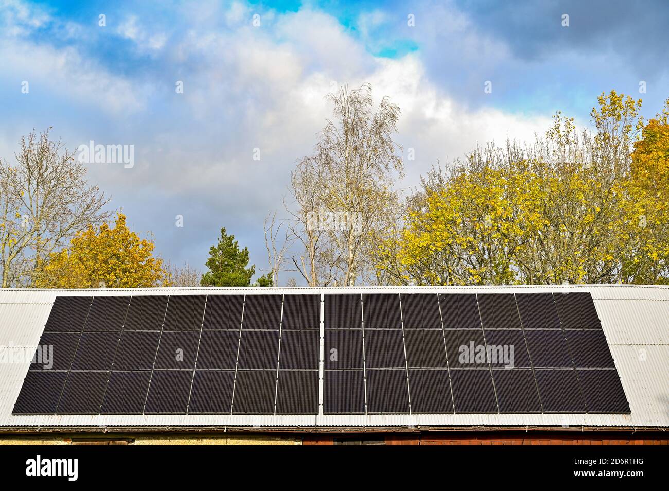 solar panels on barn roof in Sweden Stock Photo Alamy