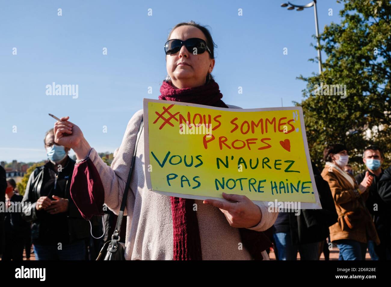 On 18/10/2020, Lyon, Auvergne-Rhône-Alpes, France. The International League Against Racism and Antisemitism (licra) called for a rally on Place Bellec Stock Photo