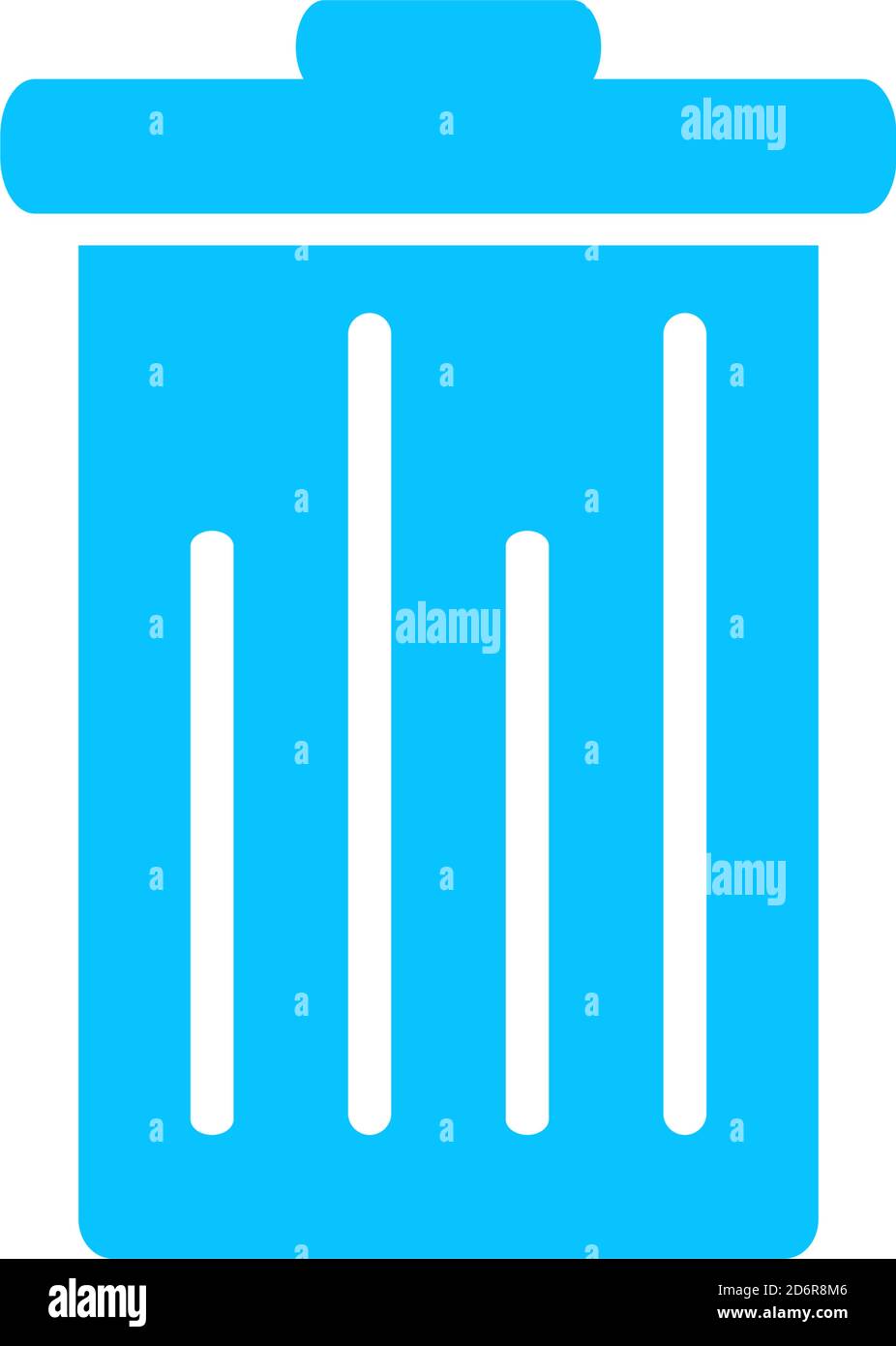 Trash can icon flat. Blue pictogram on white background. Vector illustration symbol Stock Vector