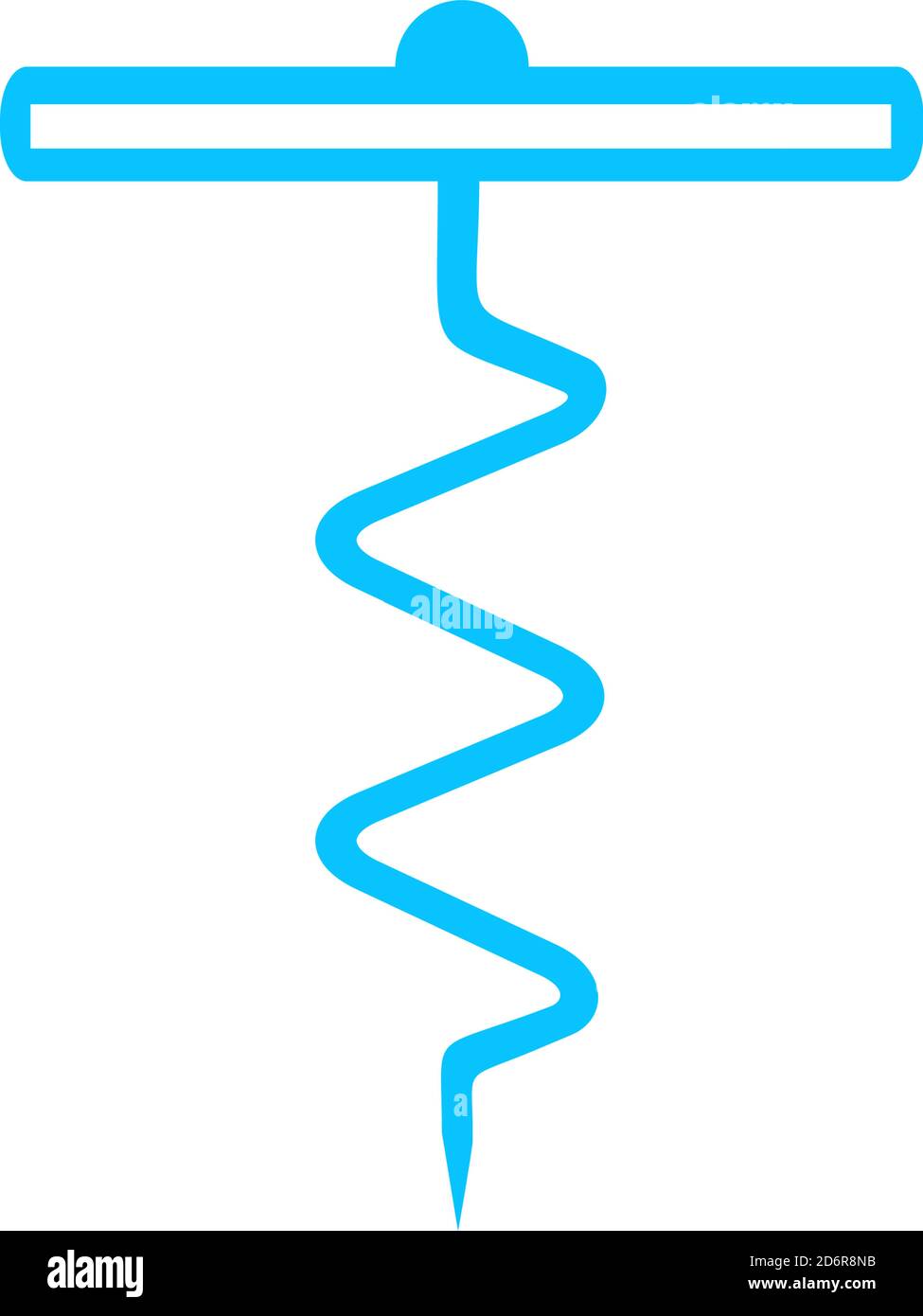 Corkscrew icon flat. Blue pictogram on white background. Vector ...