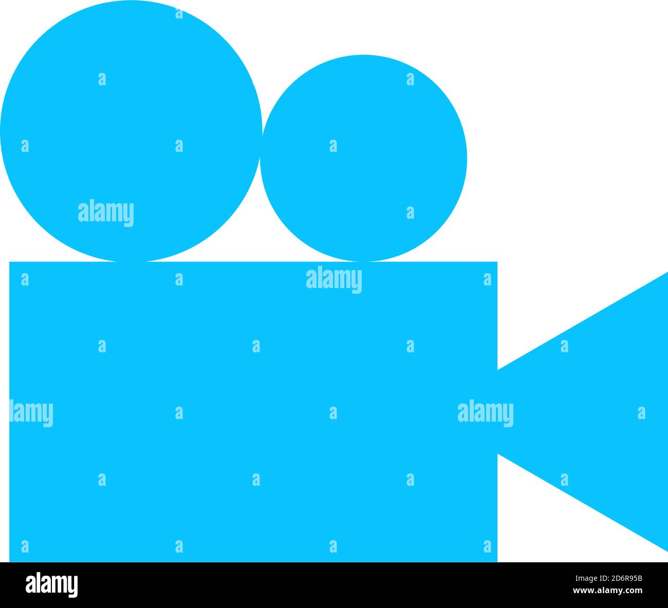 Retro cinema icon flat. Blue pictogram on white background. Vector illustration symbol Stock Vector
