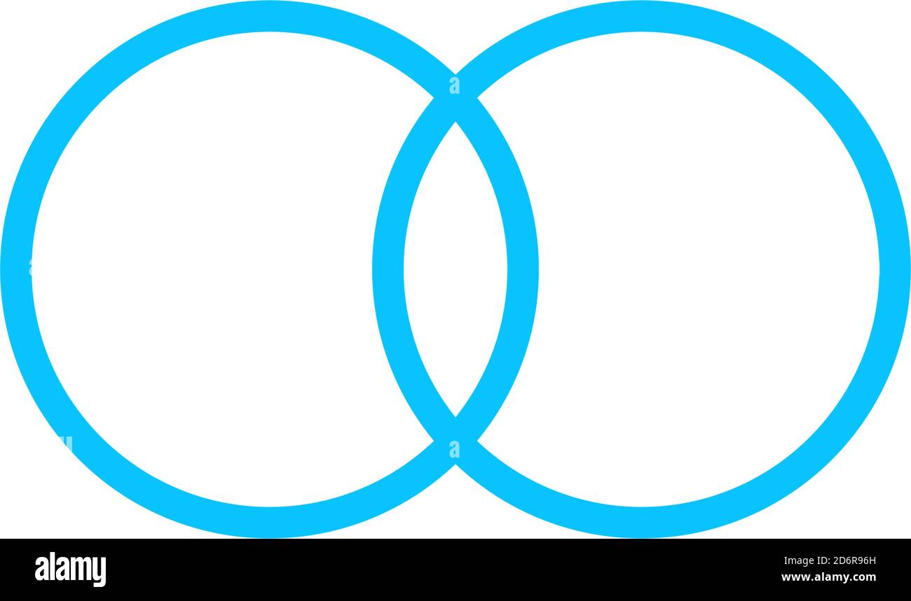 Wedding rings icon flat. Blue pictogram on white background. Vector ...