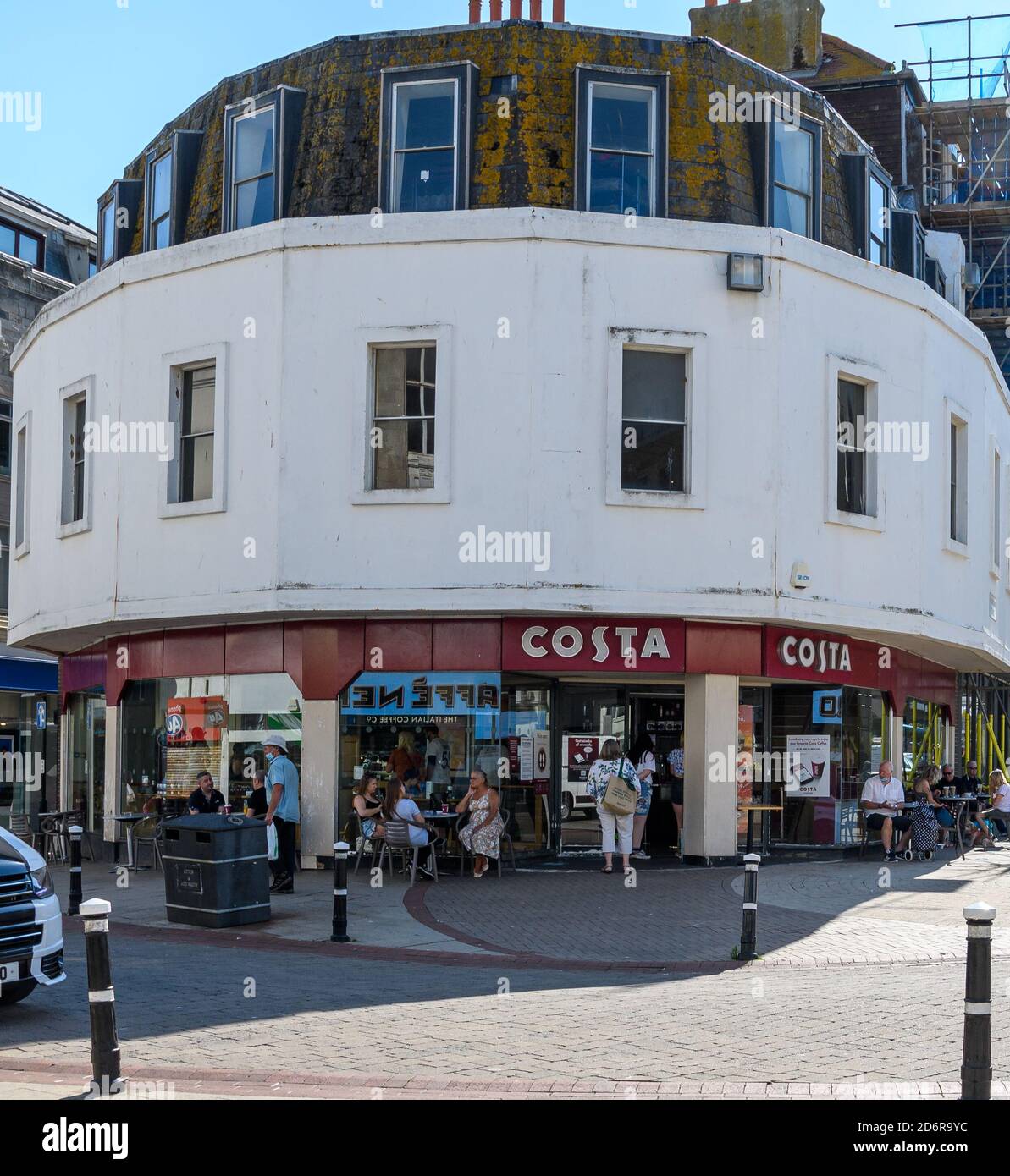 Hastings, United Kingdom July 31 2020 The frontage of Costa Coffee