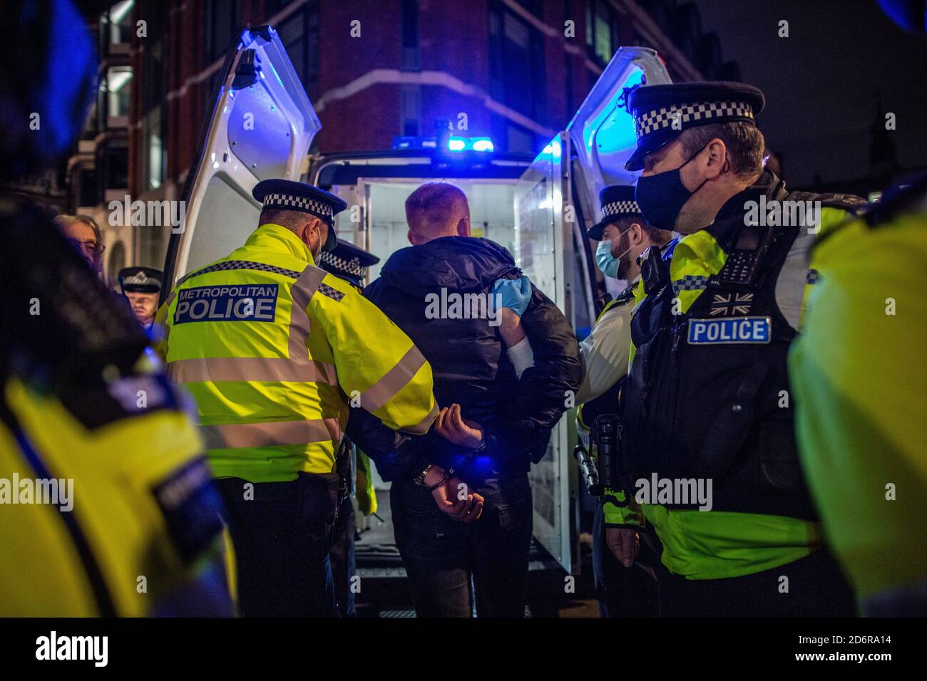Last Night of Freedom as Tier 2 Lockdown is enforced on gatherings at restaurants and bars in Soho, London, UK Stock Photo