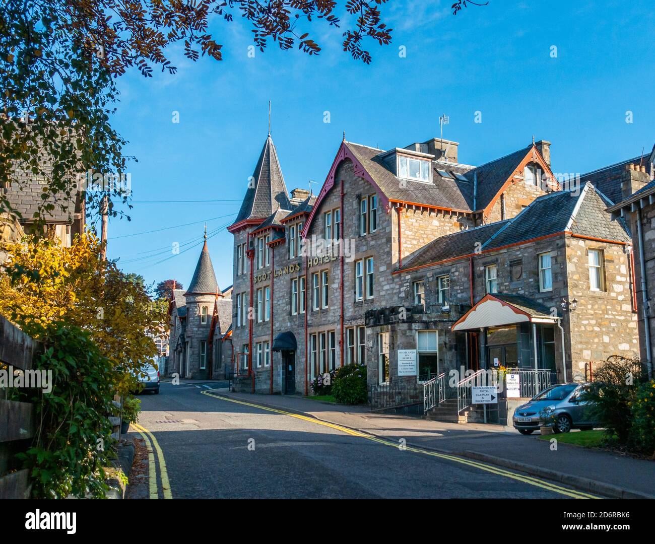 Scotland's Spa Hotel in the town of Pitlochry, Perthshire, Scotland, UK Stock Photo